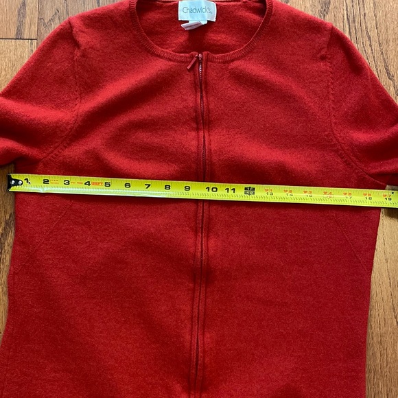 Chadwick red zip-up cardigan sweater. 1XL - Picture 8 of 9